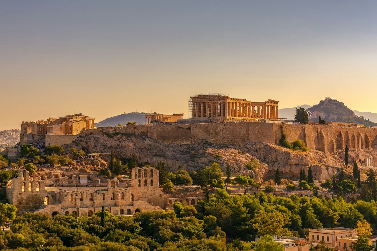 Akropolis og Parthenon-tempelet i Athen