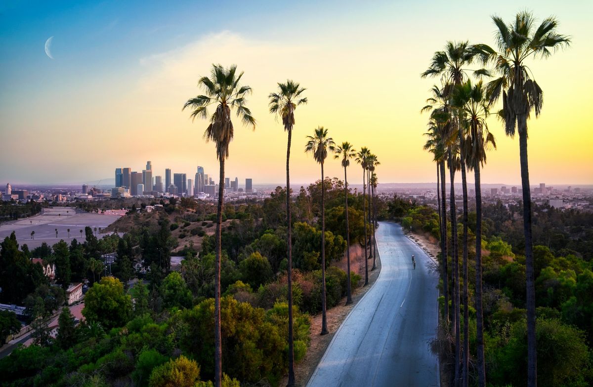 Skyline i Los Angeles med høyhus