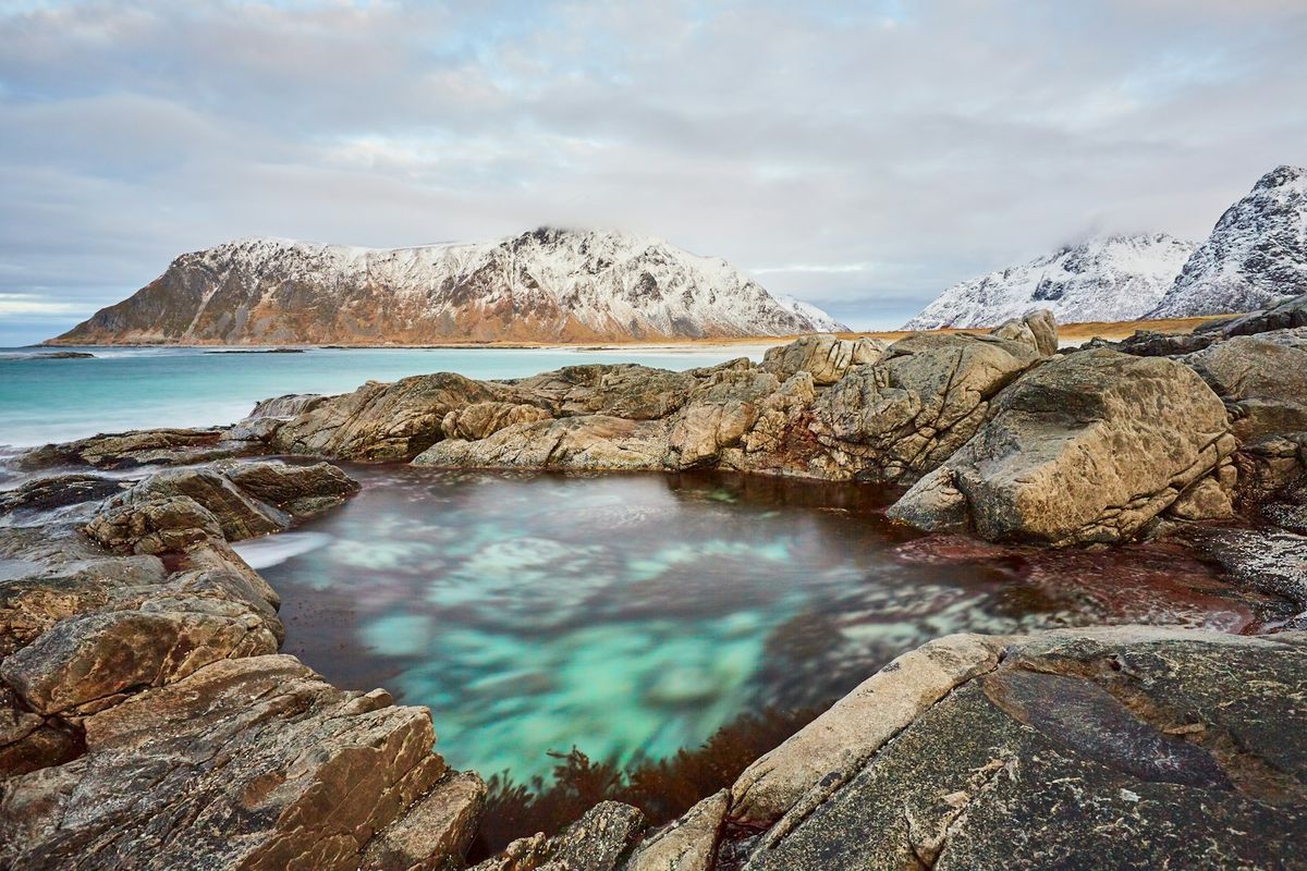 Skagsanden strand ved Ramberg i Lofoten
